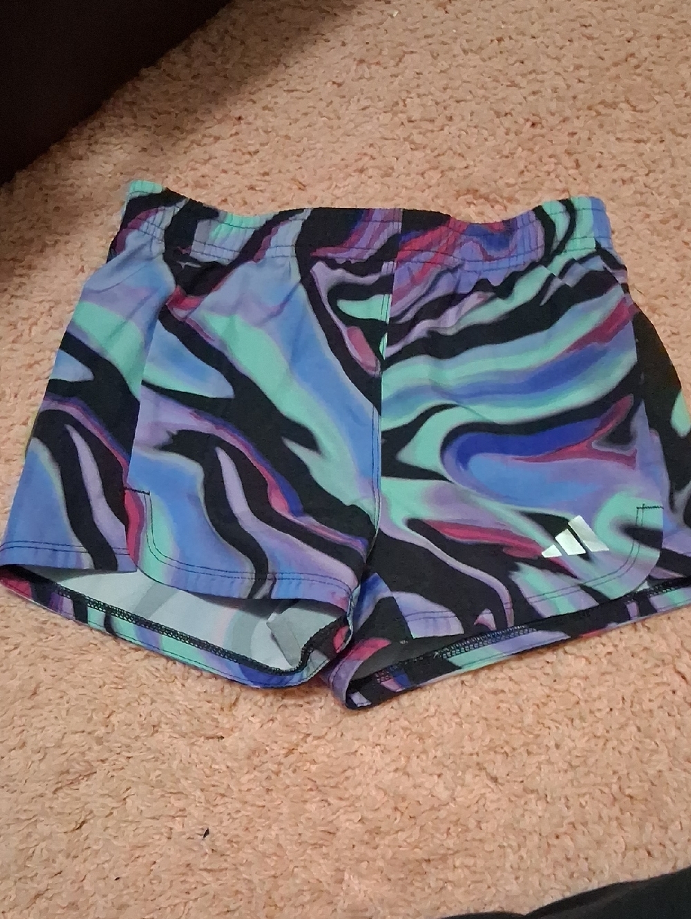Girls' Multicolor Athletic Shorts with Elastic Waist